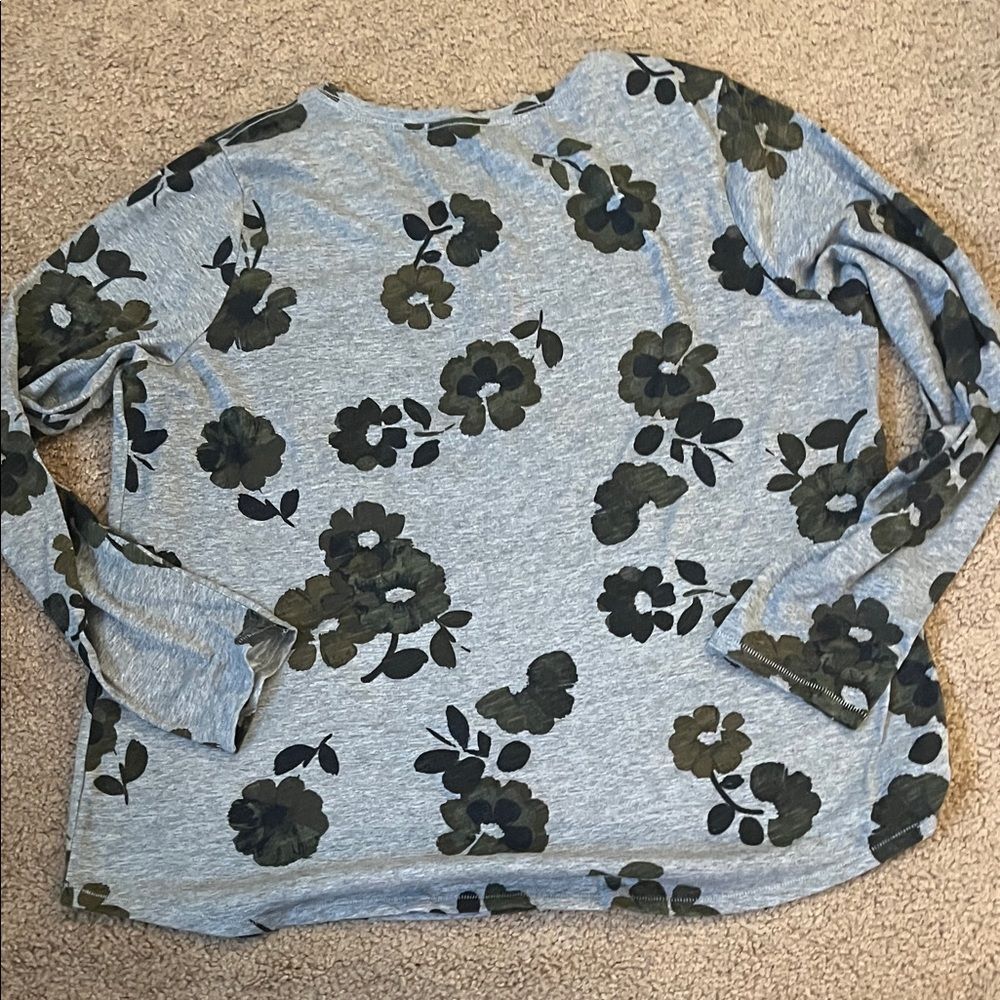 Sonoma Gray Floral Long Sleeve Tee - Picture 6 of 6
